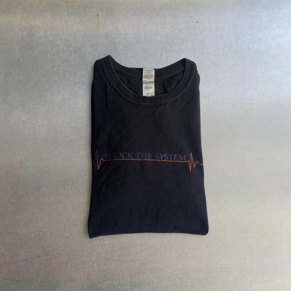 2XL Black "Shock The System" Graphic Tee